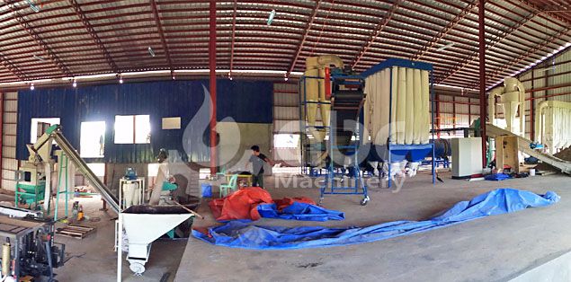 full view of the biomass pelletizing plant under construction