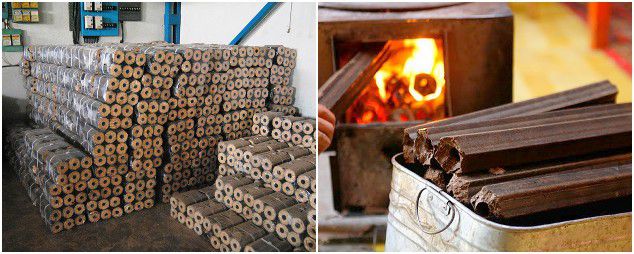 make briquettes from rice husks and straw, stalk