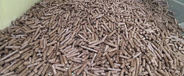 manufactured sawdust wood pellets