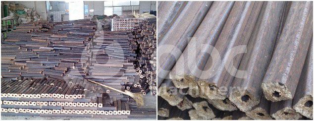 sawdust briquettes produced by briquette screw extruder