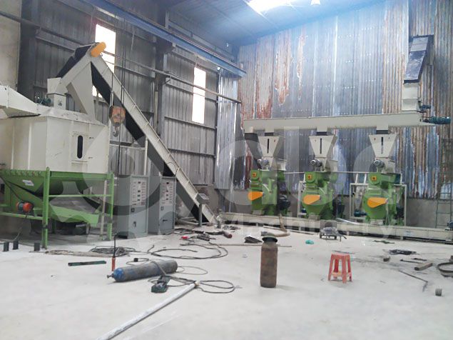 wood fuel pellets manufacturing factory under construction