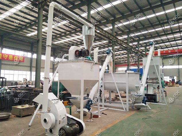 low cost animal feed pellets processing line for medium scale production