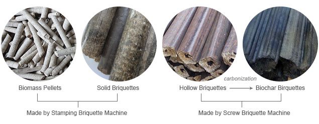 difference between biomass briquettes and biochar briquettes