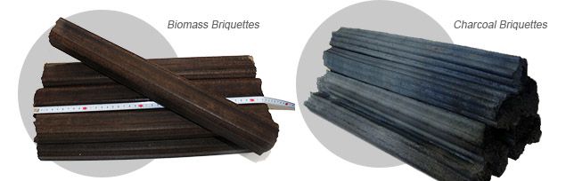 manufactured biomass briquettes and charcoal briquettes