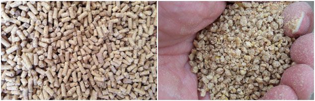 manufacturing chicken feed pellets and small crushed feed crumbles