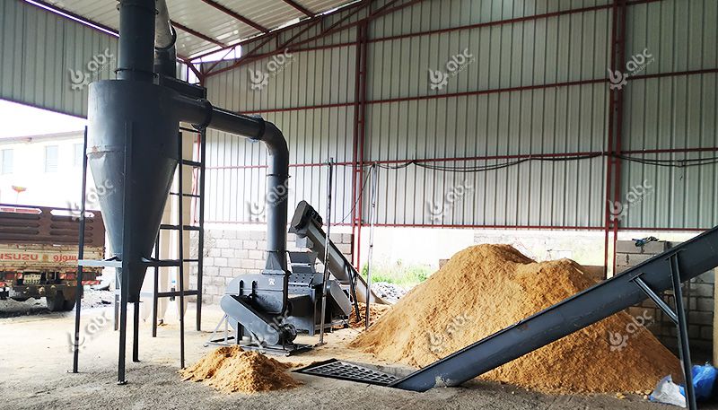 Crushed Part of Rice Husk Briquette Plant