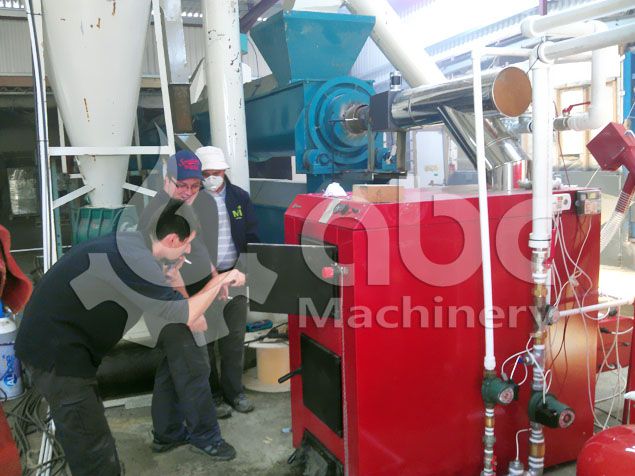 drum dryer and biomass pellet boiler for the pelletising plant