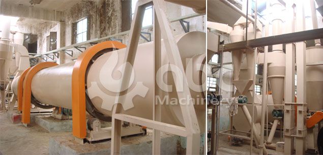 drum dryer machine for the wood pellets processing line