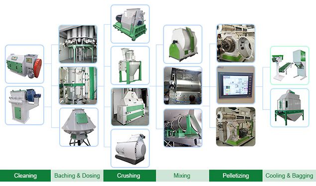 process of feed pellet production line