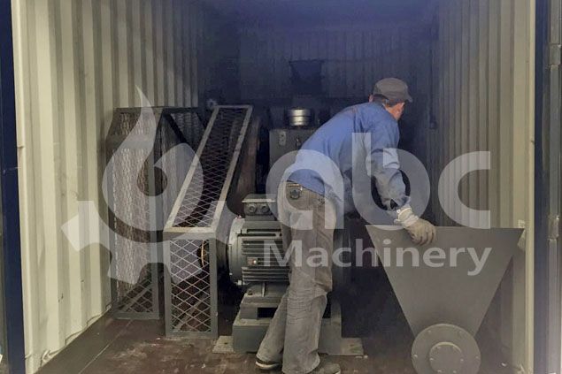 rice hull briquette machine in container