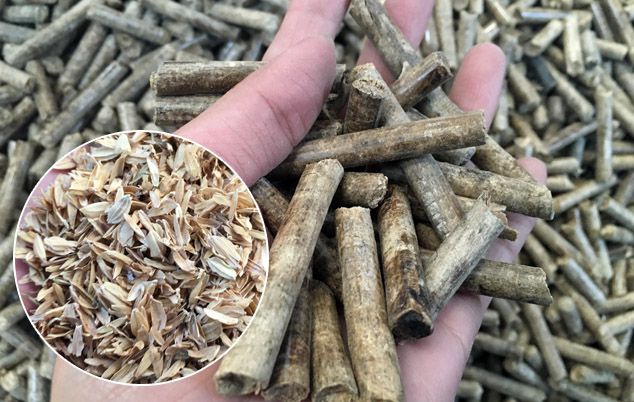 make fuel pellets from rice husks or hulls