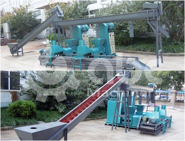 sawdust briquette making machine unit - combined extruder and conveyor