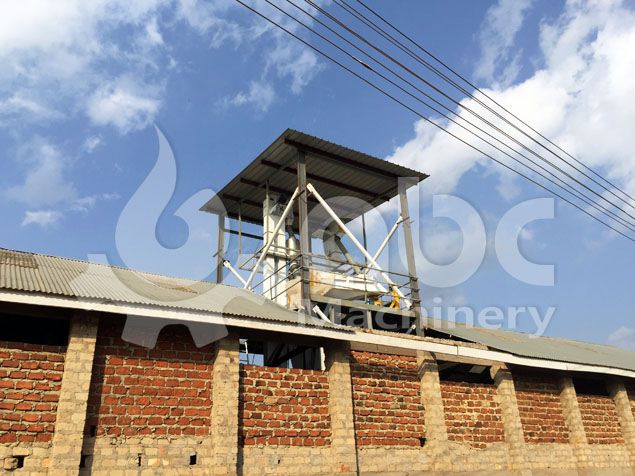 top floor of the feed production line